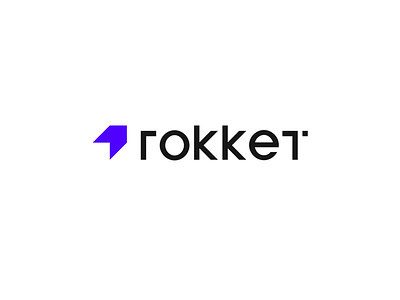 Minimal logo design with custom made typography for rokket