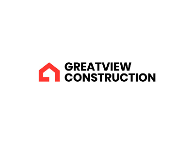 GREATVIEW CONSTRUCTION logo branding builder building construction construction company construction logo design flat g g letter house icon logo minimal minimal branding vector