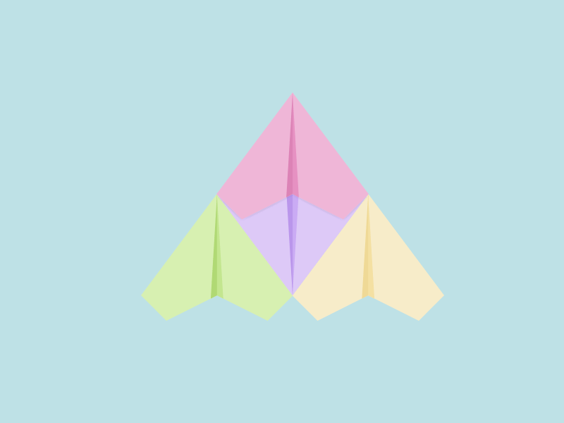 Paper Planes animated animation color graphic illustration minimal simple vector
