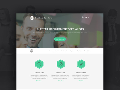 Recruitment Website clean design flat green landing page minimal recruitment web web design website