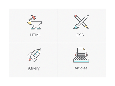 Website Icons clean css design flat graphic design html icons illustration jquery simple