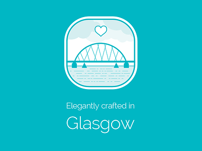 Elegantly Crafted In Glasgow badge clean flat glasgow icon illustration landmark minimal simple