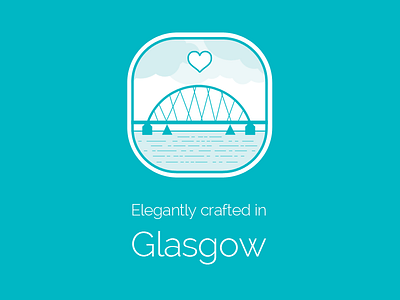 Elegantly Crafted In Glasgow badge clean flat glasgow icon illustration landmark minimal simple