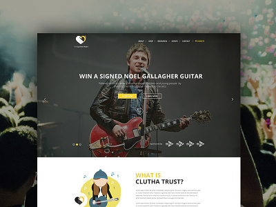 Clutha Shot clean flat minimal music ui web web design website yellow