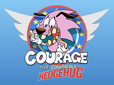 Courage The Cowardly Hedgehog character art character concept deseyenerd design illustration mashups sonic the hedgehog vector