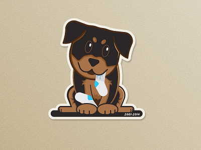 Kody character art character concept cute deseyenerd design dog illustration illustrator logo photoshop rottweiler sticker vector