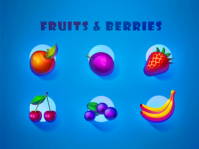 Fruits & Berries design game icon icon set icons match 3 ui uidesign