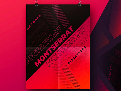 Montserrat Poster branding font gradient graphic design graphicdesign illustrator jesuscarrasco jesuscarrascoart jsigner mockup montserrat photoshop poster product identity red typography