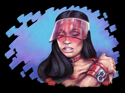 Nicki Minaj’s Portrait art artist behance blue colorful dribbble gradient graffiti graphicdesign illustration illustrator instagram jsigner painting photoshop red timelapse