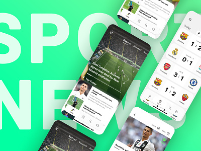 Ios Sport News App app design flat ios sport news app ui