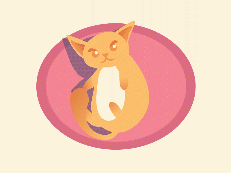 Orange Cat after effects animated gif illustration vector