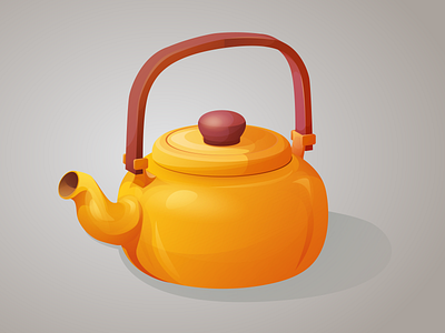 Teapot (3D vector illustration) 3d adobeillustrator illustration teapot vector warmcolor