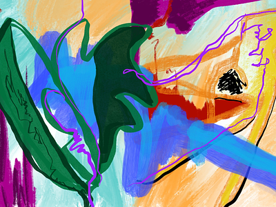 Incubation abstract art colourful colours emotion feeling incubation landscape lines squid