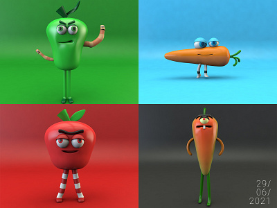 Frutas y Verduras 3d 3dmodel c4d cinema4d digitalart fruits render vegetables