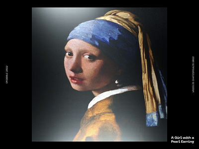 A Girl with a Pearl Earring, Particles Simulation 3d abstract art c4d cinema4d digitalart octane particles simulation vermeer xparticles