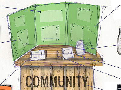 Info Booth Concept church community concept sketch