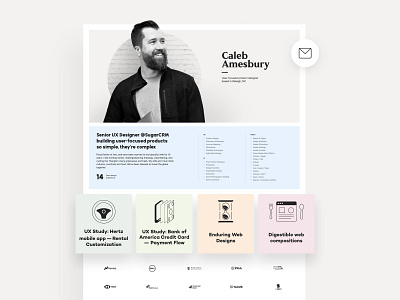 Portfolio Redesign branding clean custom cv design designer flat minimal personal portfolio resume site ui website