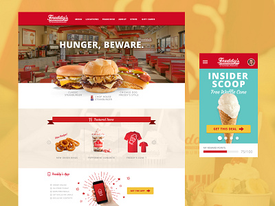 Freddy's UI Refresh Concept burgers design fast food food ice cream redesign restaurant ui