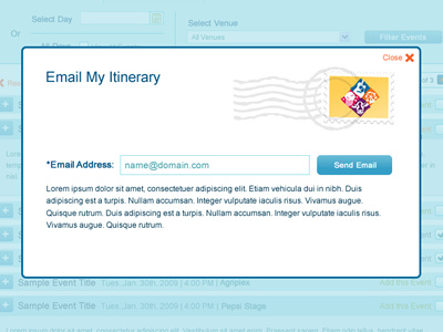Email Modal Window email envelope letter modal stamp ui