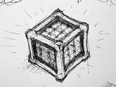 Cube illustration concept concept cube sketch