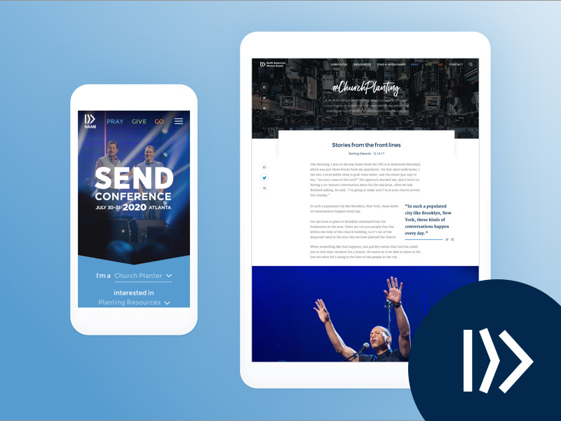 NAMB church website responsive devices design ui