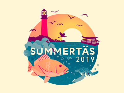 Summertas 2019 Event Logo brand branding collage fl florida jupiter logo nature ocean summer summit tech west palm beach