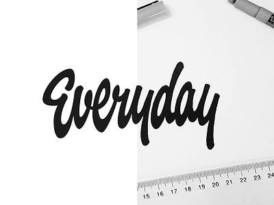 Everyday calligraphy custom everyday hand lettering hand writing lettering logo logotype sketch typerface typography vector