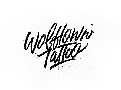 Wolftown Tattoo branding calligraphy custom hand lettering hand writing lettering logo logotype sketch tattoo typerface typography