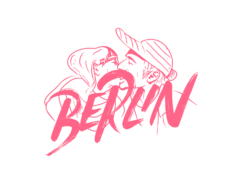 Weekend in Berlin berlin city handmade illustration kiss lettering typography xxx