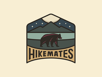 Hikemates Sticker badge bear branding hike hikemates illustration logo logotype sticker travel typography