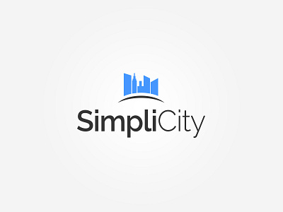 SimpliCity blue brand mark city design icon identity logo symbol