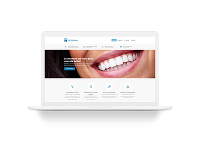 Clinique Dentaire Le Sommet blue clean dentist design ui ux web white
