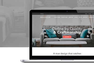 Beaudecor Website clean design grey ui ux