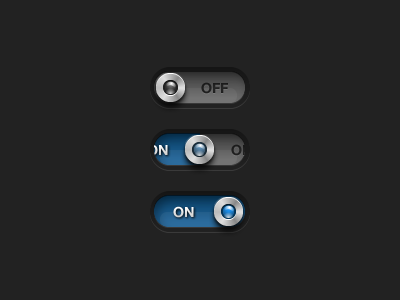 Switches black blue dark grey gui ios kit off on switches toggle ui ux