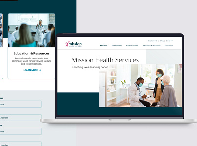 Mission Health UI Redesign branding ui web design