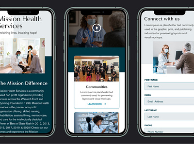 Mission Health Services Mobile branding mobile ui web design