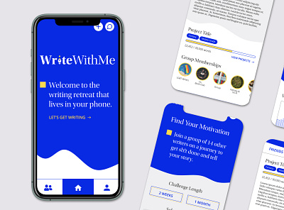 Write With Me App bold branding bright product design ui