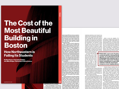 Northeastern Political Review Spread editorial graphic design magazine print layout