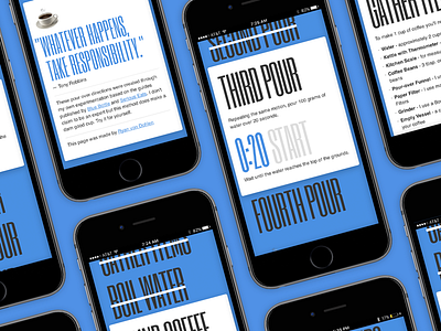 Pour Over Coffee Guide coffee instructional mobile pour over coffee product ui web app