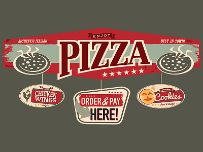 Pizza Poster illustration poster art typography