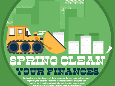 Bulldozer bulldozer dude finance header illustration infographic papers spring
