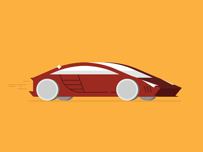 I wanna go fast car flat futuristic illustration