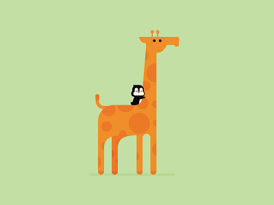 Nothing to see here animals giraffe illustration penguin