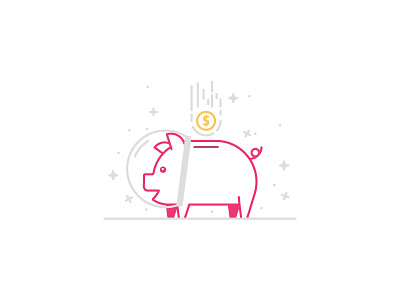 Space Pig illustration line money pig piggy bank space stars