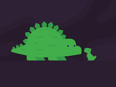 Dino Bank and Buddy dinosaur illustration piggy bank space time