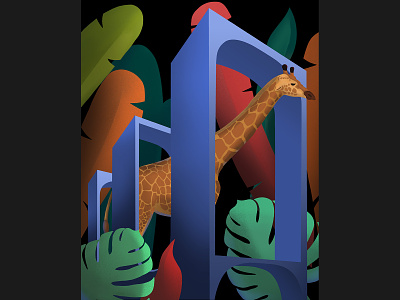 Giraffe illustration animal digital art giraffe gradient illustration