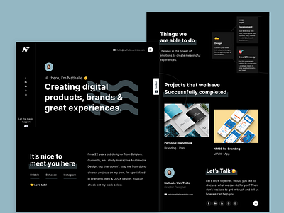 Portfolio - Darkmode branding design webdesign
