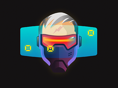 SOLIDER 76 avatar game illustration neon over watch vector solider