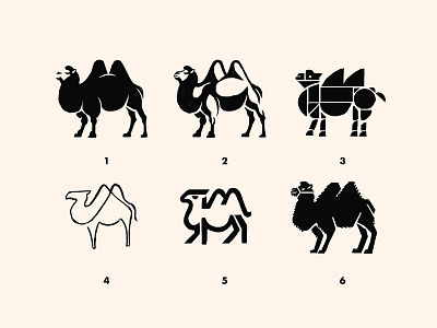 Camel logo explorations animal black branding icon logo mark minimal negative space process sketch