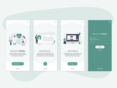 Teledoc Onboarding app login screen onboarding onboarding ui ux